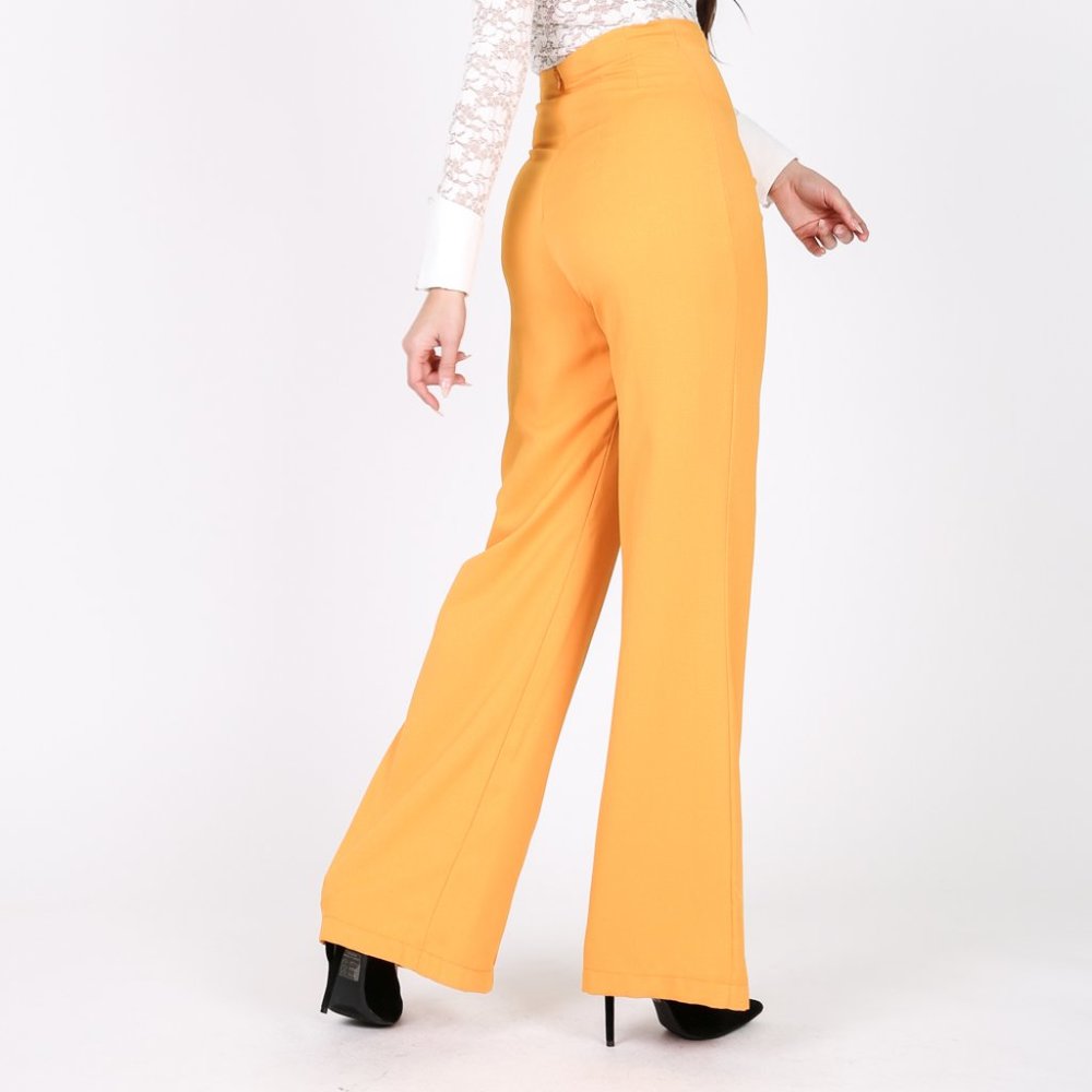 Seamed Wide-Leg Palazzon Pants